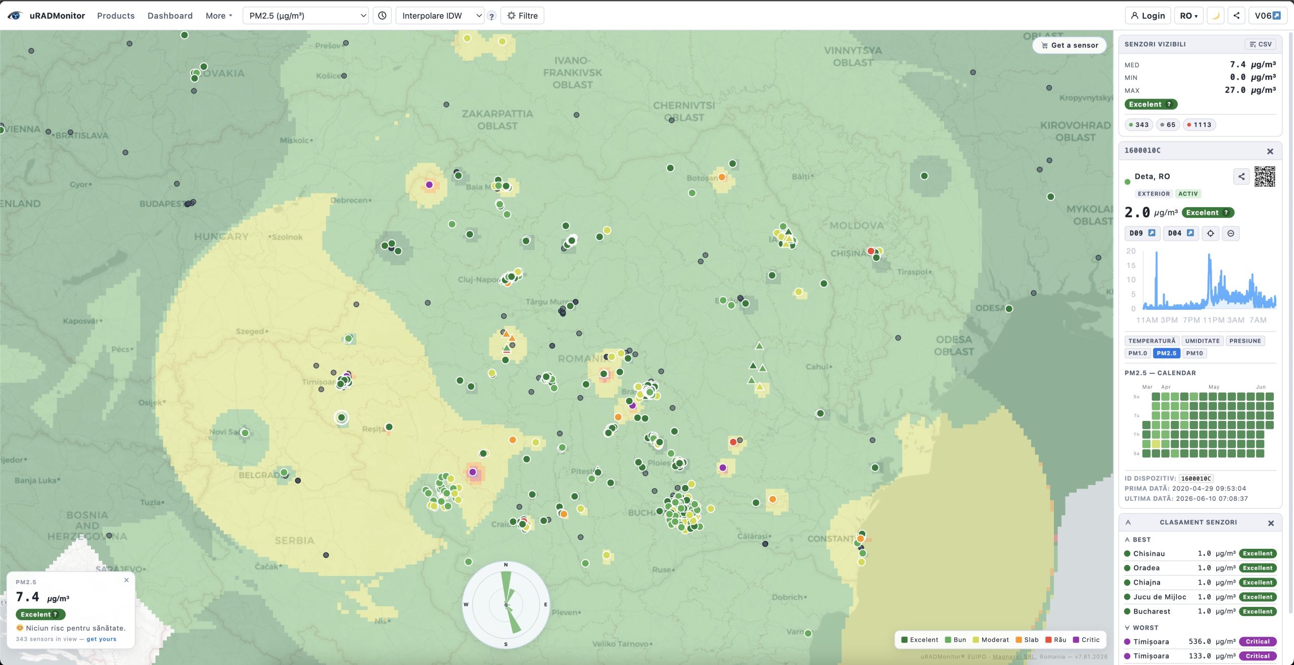 Urud Map Products – uRADMonitor